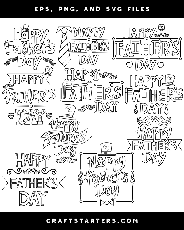 Happy Fathers Day Digital Stamps
