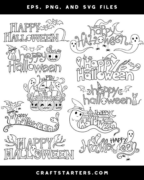 Happy Halloween Digital Stamps