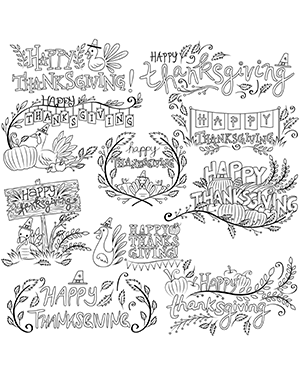 Happy Thanksgiving Digital Stamps