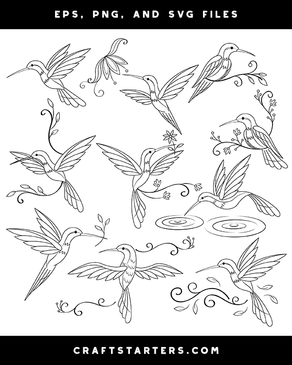 Hummingbird Digital Stamps