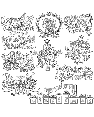 Merry Christmas Digital Stamps