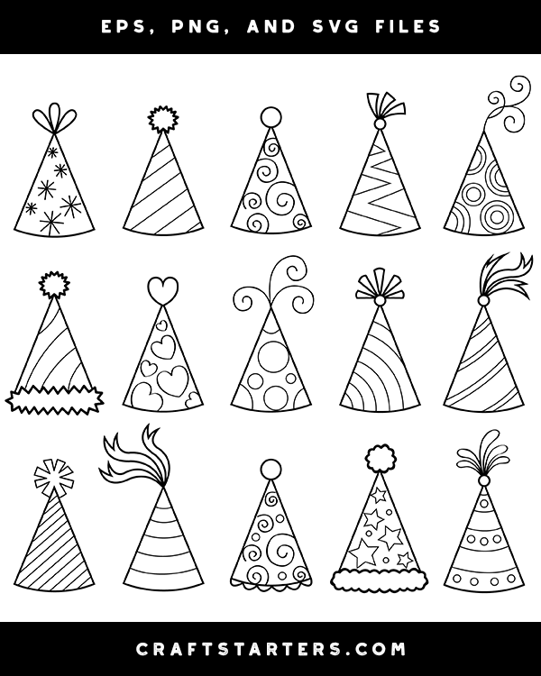 Party Hat Digital Stamps
