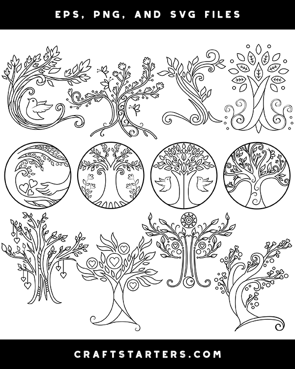 Tree of Life Digital Stamps