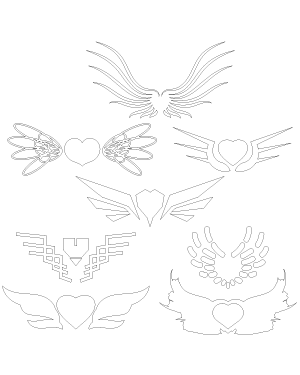 Abstract Winged Heart Patterns