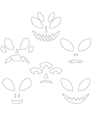 Alien Jack-o'-lantern Face Patterns