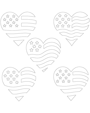 American Flag Heart Patterns