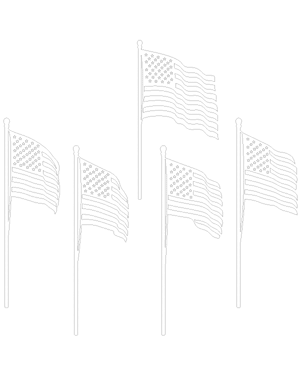 American Flag on Pole Patterns