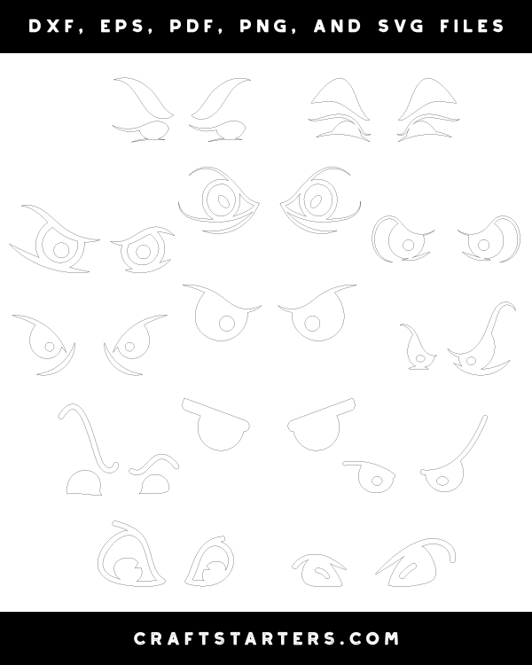 Angry Cartoon Eyes Patterns