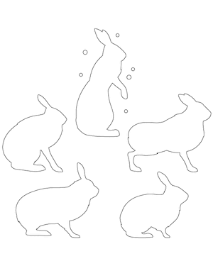 Arctic Hare Side View Patterns