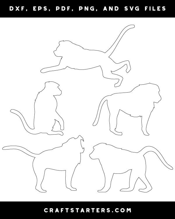 Baboon Side View Patterns