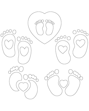 Baby Feet With Heart Patterns