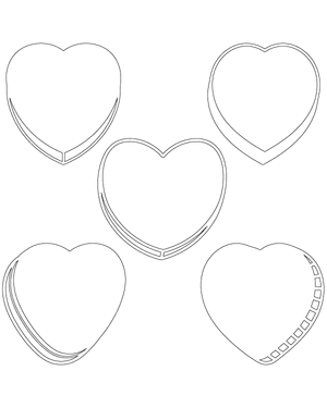 Blank Candy Heart Patterns