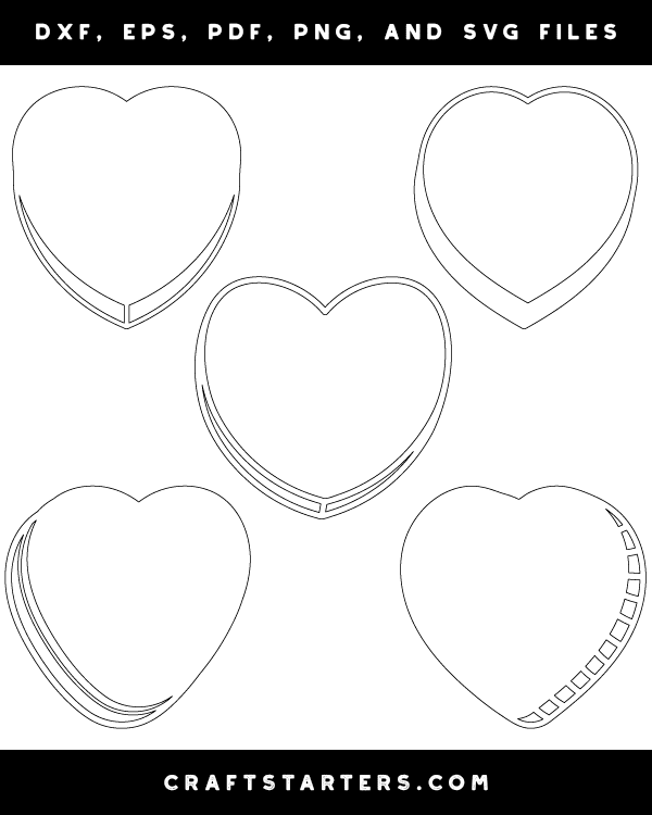 Blank Candy Heart Patterns