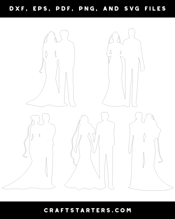 Bride and Groom Front View Patterns