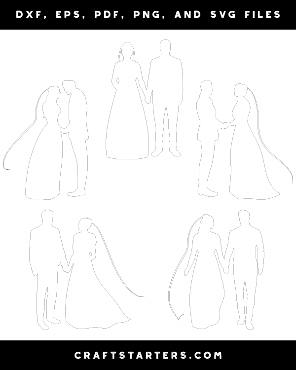 Bride and Groom Holding Hands Patterns