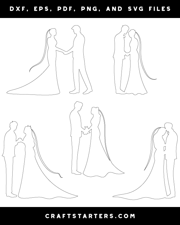 Bride and Groom Side View Patterns