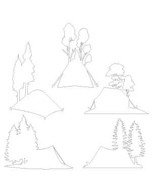 Camping Tent and Trees Patterns