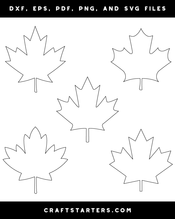 Canadian Maple Leaf Outline Patterns Dfx Eps Pdf Png And Svg Cut Files