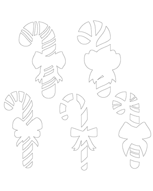 Candy Cane With Bow Patterns