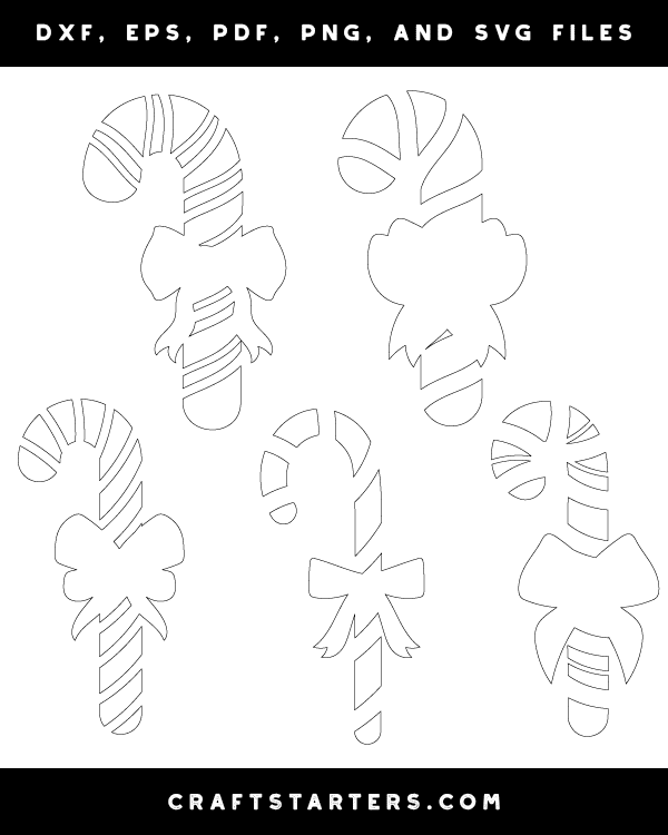 Candy Cane With Bow Patterns