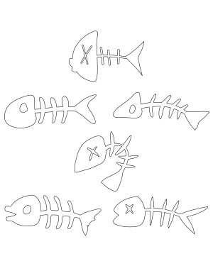 Cartoon Fish Skeleton Patterns