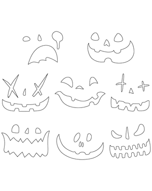 Cartoon Jack-o'-lantern Face Patterns