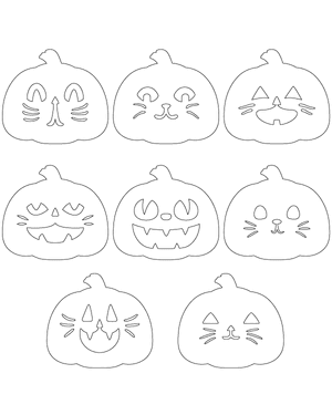 Cat Face Jack-o'-lantern Patterns