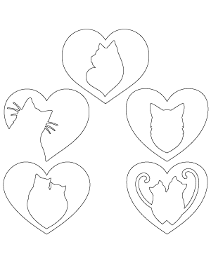 Cat In Heart Patterns