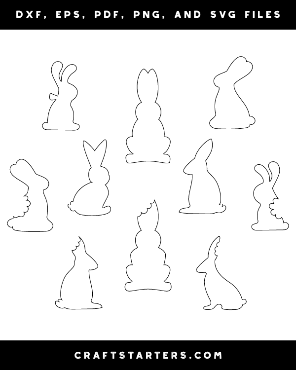 Download Chocolate Easter Bunny Outline Patterns: DFX, EPS, PDF ...