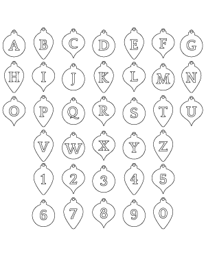 Christmas Ornament Letter and Number Patterns