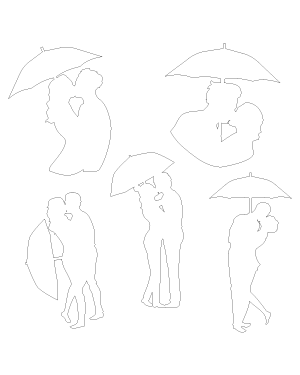 Couple Kissing Under Umbrella Patterns