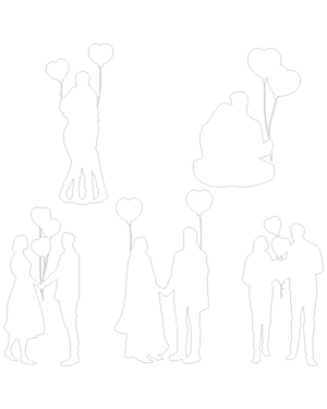 Couple With Heart Balloons Patterns