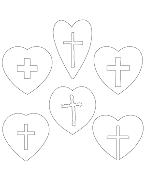 Cross Inside Heart Patterns