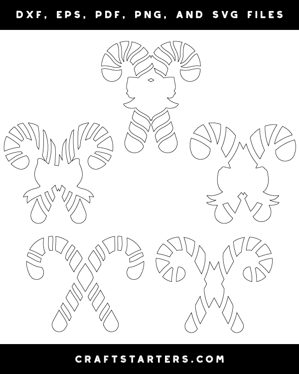 Crossed Candy Canes Patterns