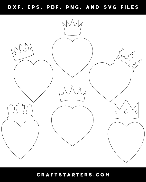 Crowned Heart Patterns