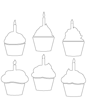 Cupcake with Candle Patterns