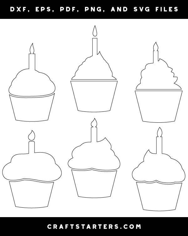 Cupcake with Candle Patterns