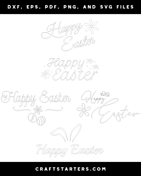 Cursive Happy Easter Patterns