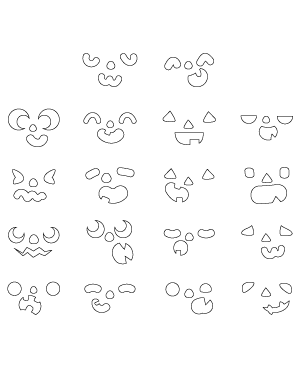 Cute Jack-o'-lantern Face Patterns