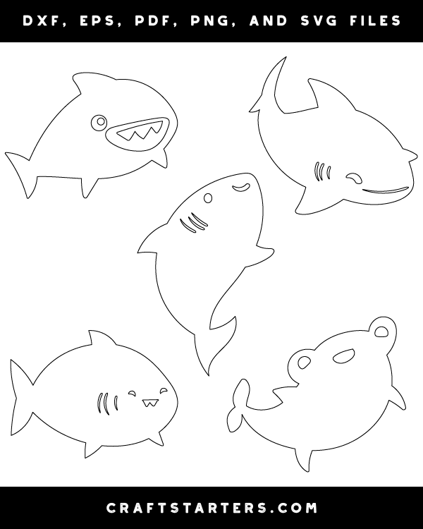 cute shark outline