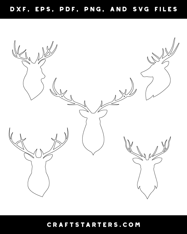 deer-head-outline-patterns-dfx-eps-pdf-png-and-svg-cut-files