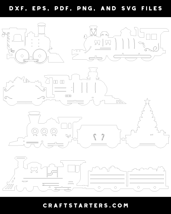 Detailed Christmas Train Patterns