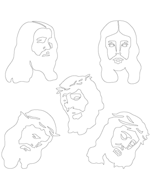 Detailed Jesus Head Patterns