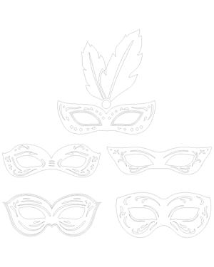 Detailed Mardi Gras Mask Patterns