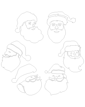 Detailed Santa Claus Face Patterns