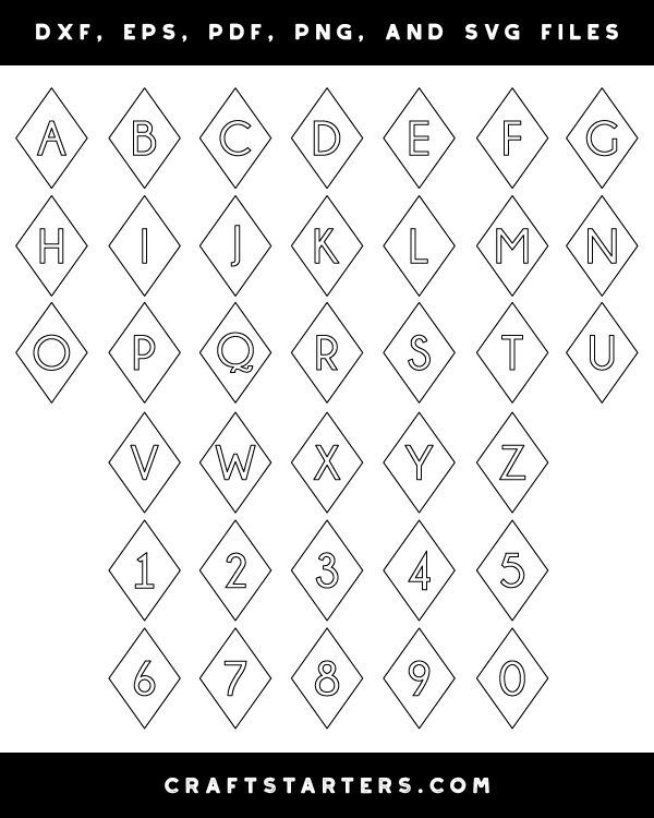 Diamond Letter and Number Patterns
