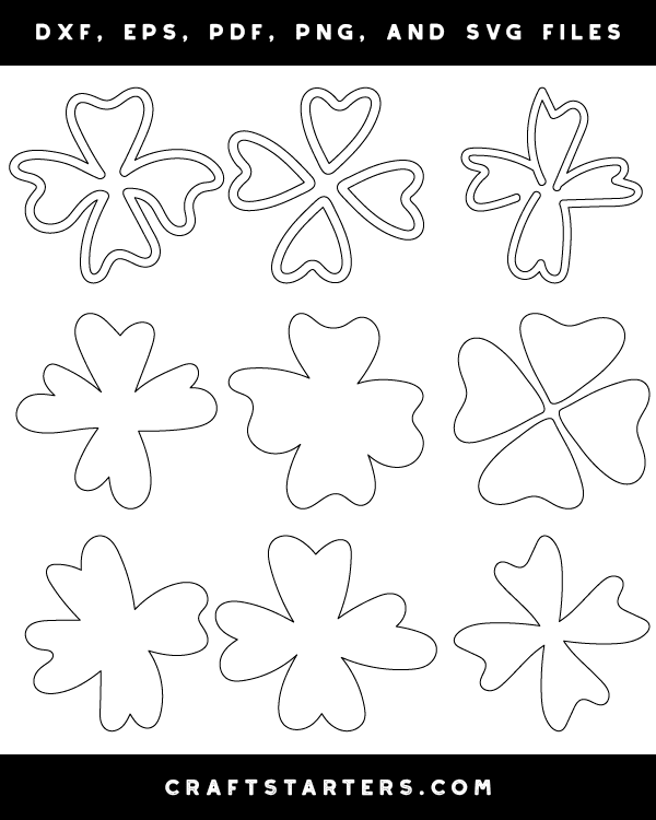 Doodle Four Leaf Clover Patterns