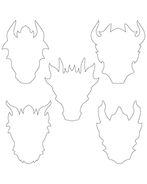 Dragon Head Front View Patterns