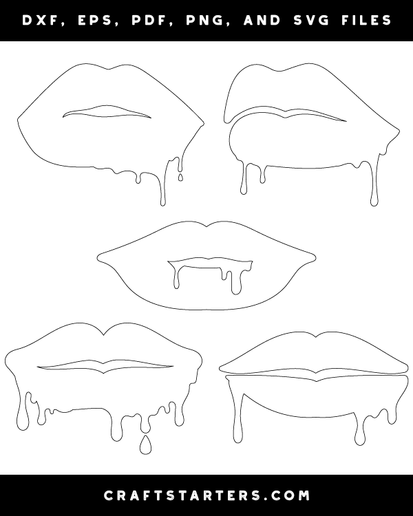 Lips Pattern Drip Lips SVG