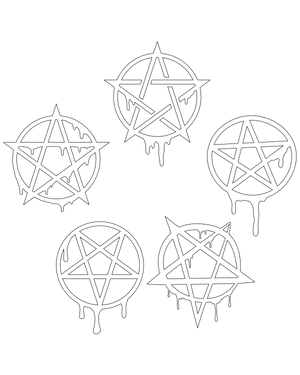 Dripping Pentagram Patterns